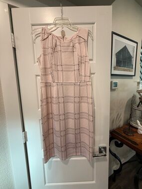 Enfocus Studio Blush Plaid Sleeveless Midi Dress